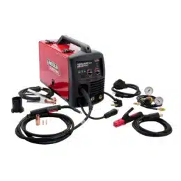.alt="Equipo de soldadura Lincoln Weld-Pak 180i MP DV con cables y conectores, ideal para trabajos MIG y Stick"